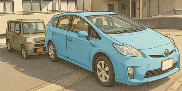 無断駐車の車に対して動けないように実力行使をする図｜不動産検索エース